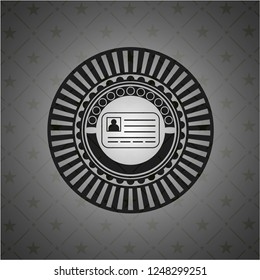 identification card icon inside black emblem