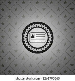 identification card icon inside black badge