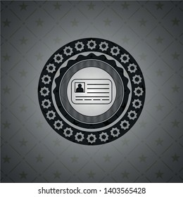 identification card icon inside black emblem. Vintage.