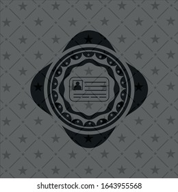 identification card icon inside black emblem