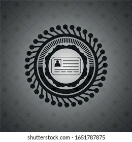 identification card icon inside black emblem. Vintage.