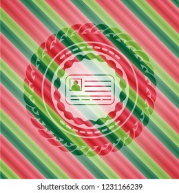 identification card icon inside christmas emblem background.
