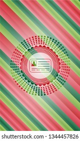 identification card icon inside christmas colors badge.