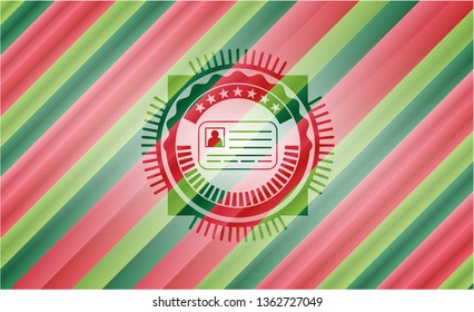 identification card icon inside christmas style badge..