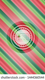 identification card icon inside christmas style badge..