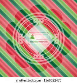 identification card icon inside christmas style badge..
