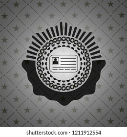 identification card icon inside dark emblem