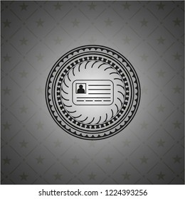 identification card icon inside dark badge or emblem