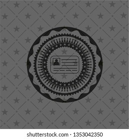 identification card icon inside dark emblem. Retro