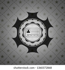 identification card icon inside dark badge or emblem