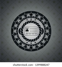 identification card icon inside dark emblem. Retro