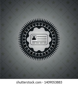 identification card icon inside dark emblem