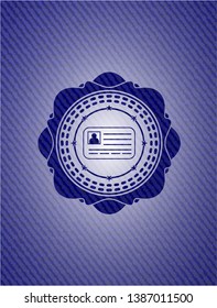 identification card icon inside emblem with jean high quality background