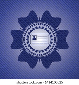 identification card icon inside emblem with denim high quality background