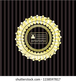 identification card icon inside gold emblem