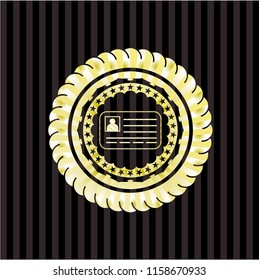 identification card icon inside gold badge
