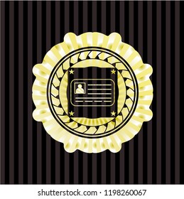 identification card icon inside gold badge