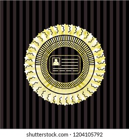identification card icon inside gold badge