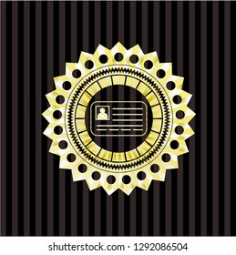 identification card icon inside gold emblem