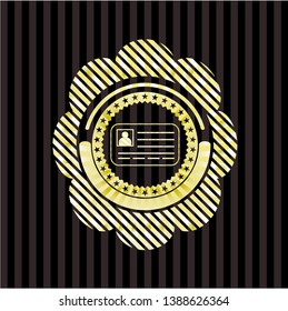 identification card icon inside gold shiny badge