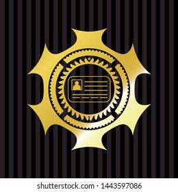 identification card icon inside gold emblem