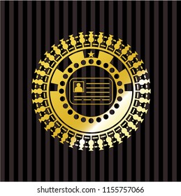 identification card icon inside golden badge