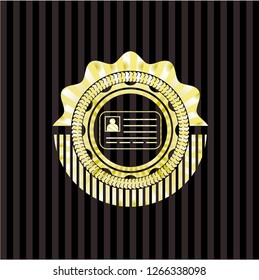 identification card icon inside golden emblem