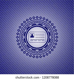 identification card icon inside jean background