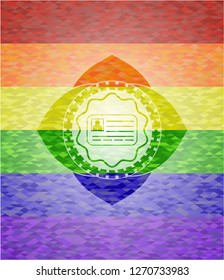identification card icon inside lgbt colors emblem 