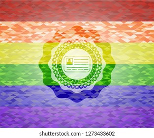 identification card icon inside lgbt colors emblem 