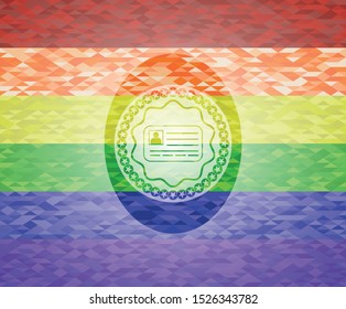 identification card icon inside lgbt colors emblem 
