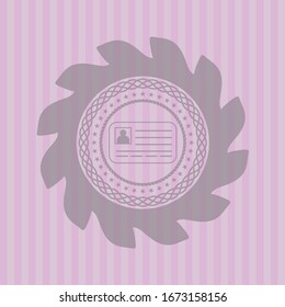 identification card icon inside pink emblem