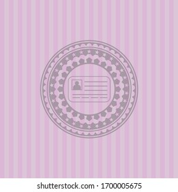 icono de tarjeta de identificación dentro del icono rosa o emblema