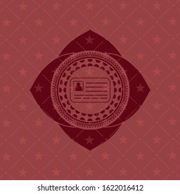 identification card icon inside realistic red emblem