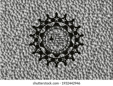 icono de tarjeta de identificación dentro de un emblema oscuro realista con fondo de burbujas. Ilustración vectorial. Detallado. 