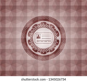 identification card icon inside red seamless geometric badge.