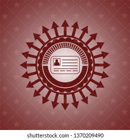 identification card icon inside red emblem