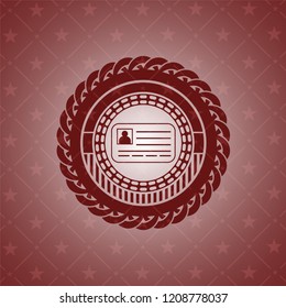 identification card icon inside retro red emblem