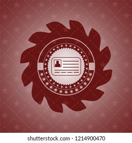 identification card icon inside retro red emblem