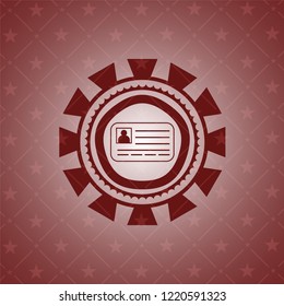 identification card icon inside retro style red emblem