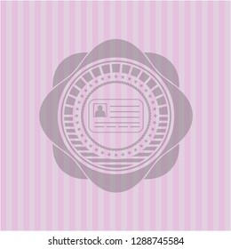 identification card icon inside retro style pink emblem
