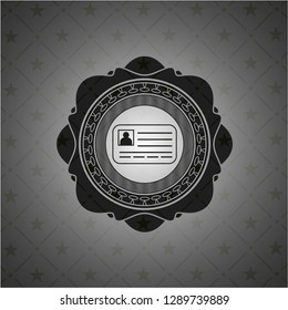 identification card icon inside retro style black emblem