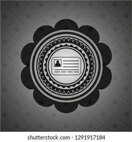 identification card icon inside retro style black emblem