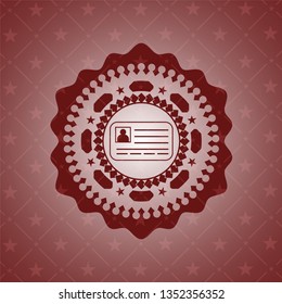 identification card icon inside retro red emblem