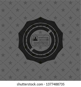 identification card icon inside retro style black emblem