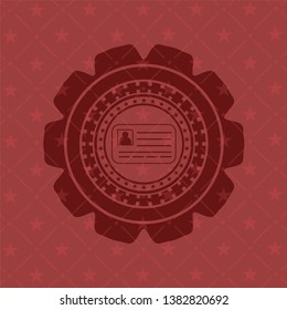 identification card icon inside retro style red emblem