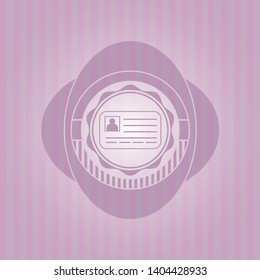 identification card icon inside retro style pink emblem