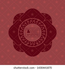 identification card icon inside retro style red emblem