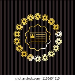 identification card icon inside shiny badge