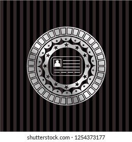 identification card icon inside silver shiny emblem